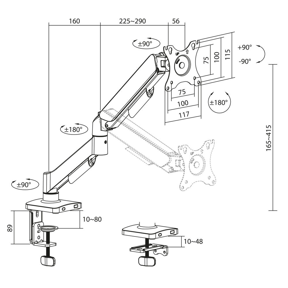 ACT AC8313 Monitorarm Essentials - Gasveer - 1 Monitor