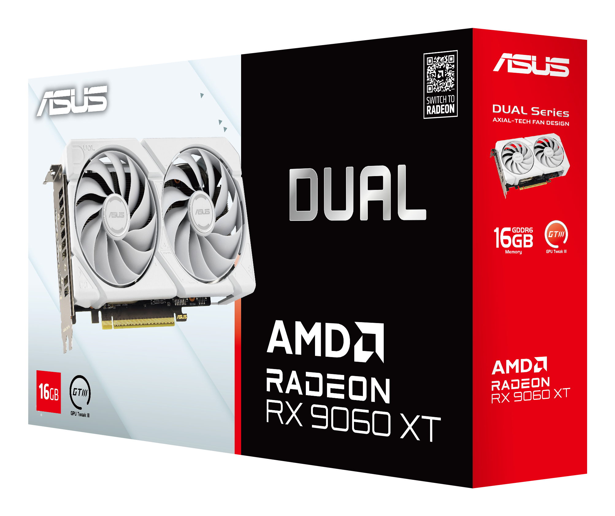ASUS DUAL Radeon RX 9060 XT 16GB GDDR6 White Edition