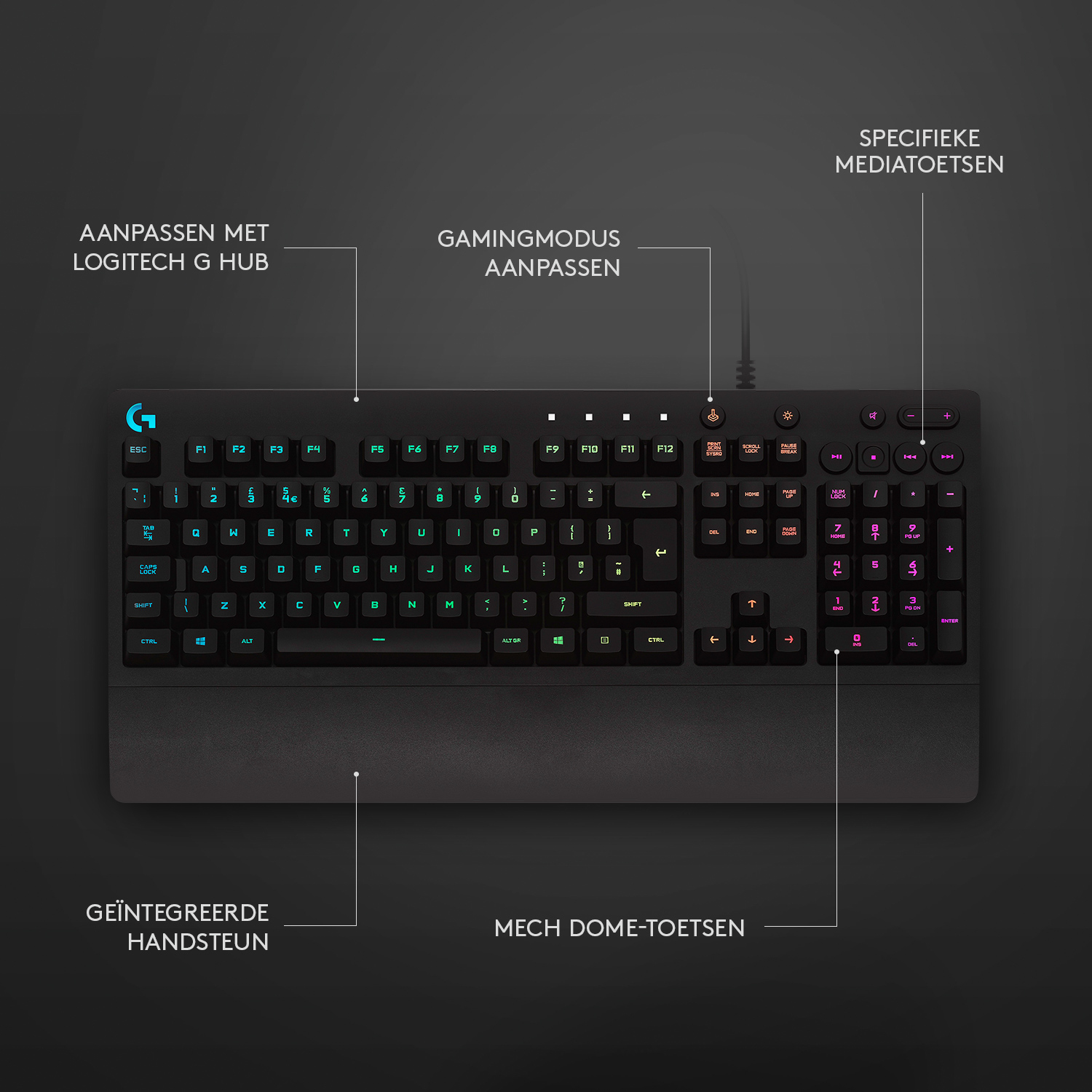 Logitech Toetsenbord G213 Prodigy, Gaming, RGB