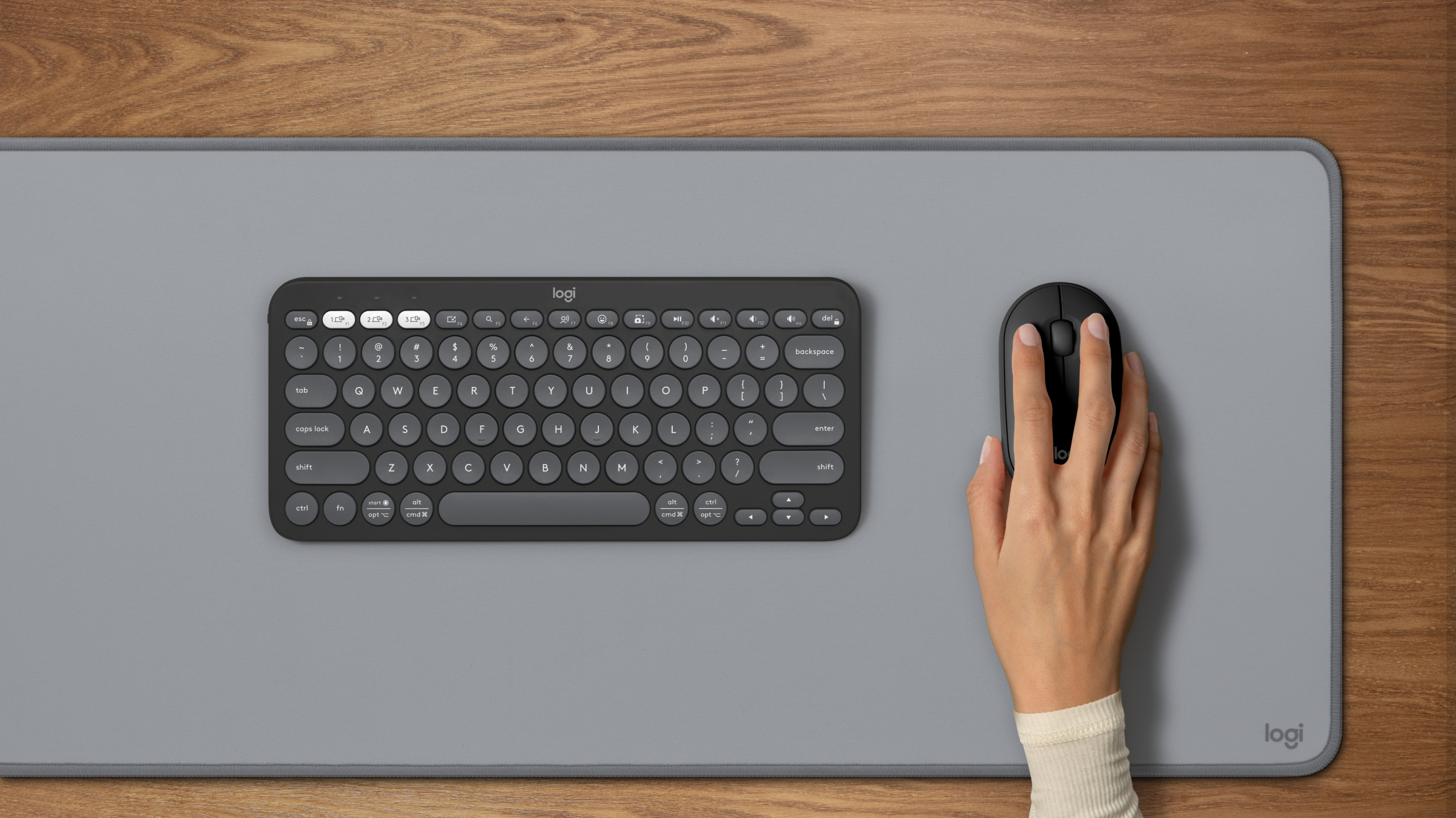 Logitech Toetsenbord & Muis Combo Pebble2, Bluetooth, Zwart