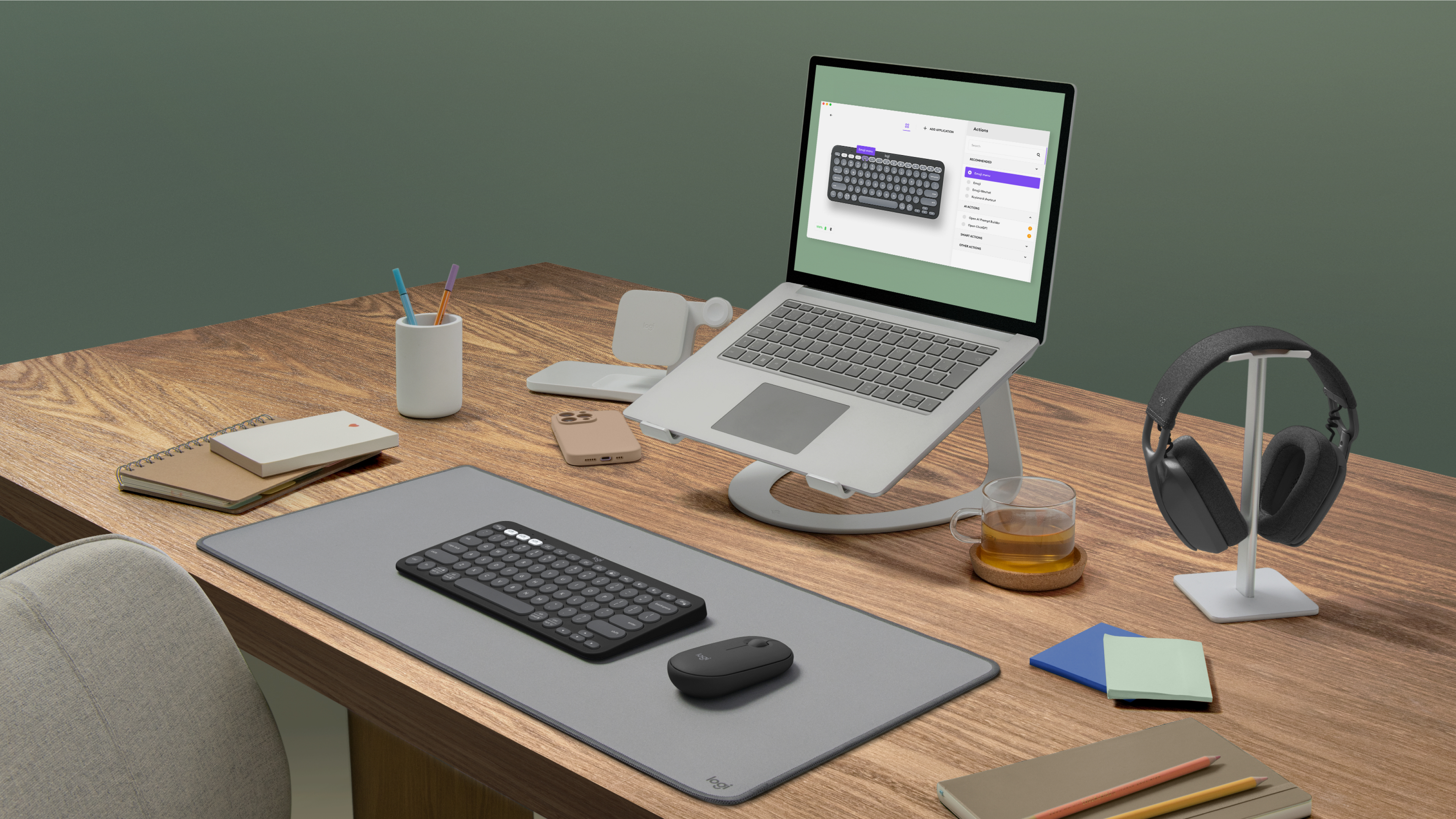 Logitech Toetsenbord & Muis Combo Pebble2, Bluetooth, Zwart