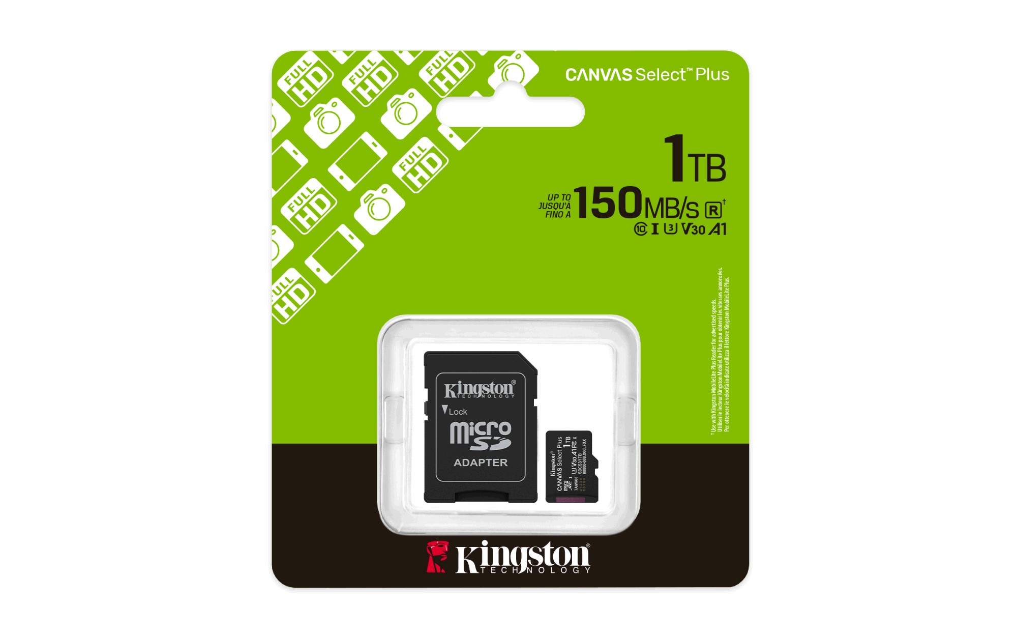 Kingston Flash Canvas Select Plus 1TB, microSDXC, +Adapter