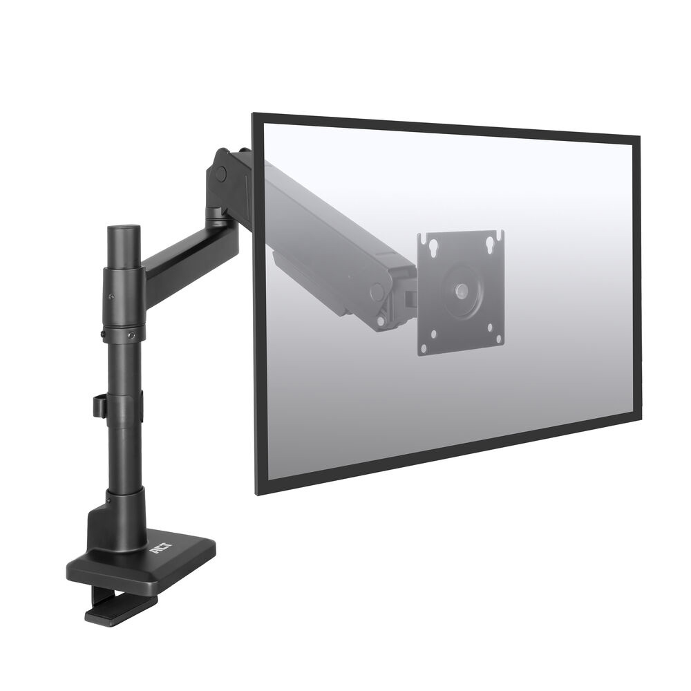ACT AC8329 Monitorarm Office Solid Pro - Gasveer - 1 scherm tot 45\ - Paalbevestiging