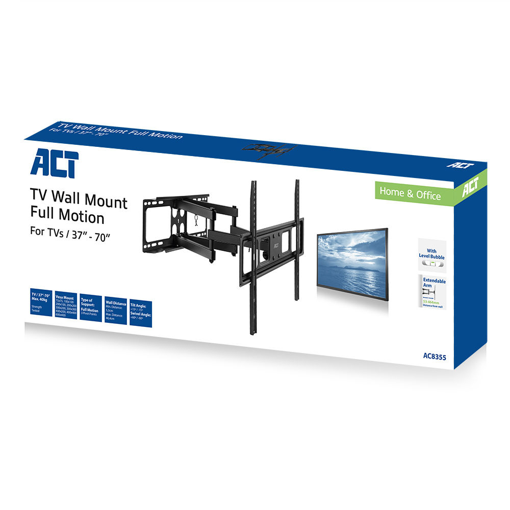 ACT AC8355 Full motion tv wandsteun - 37\ tot 70\ - VESA