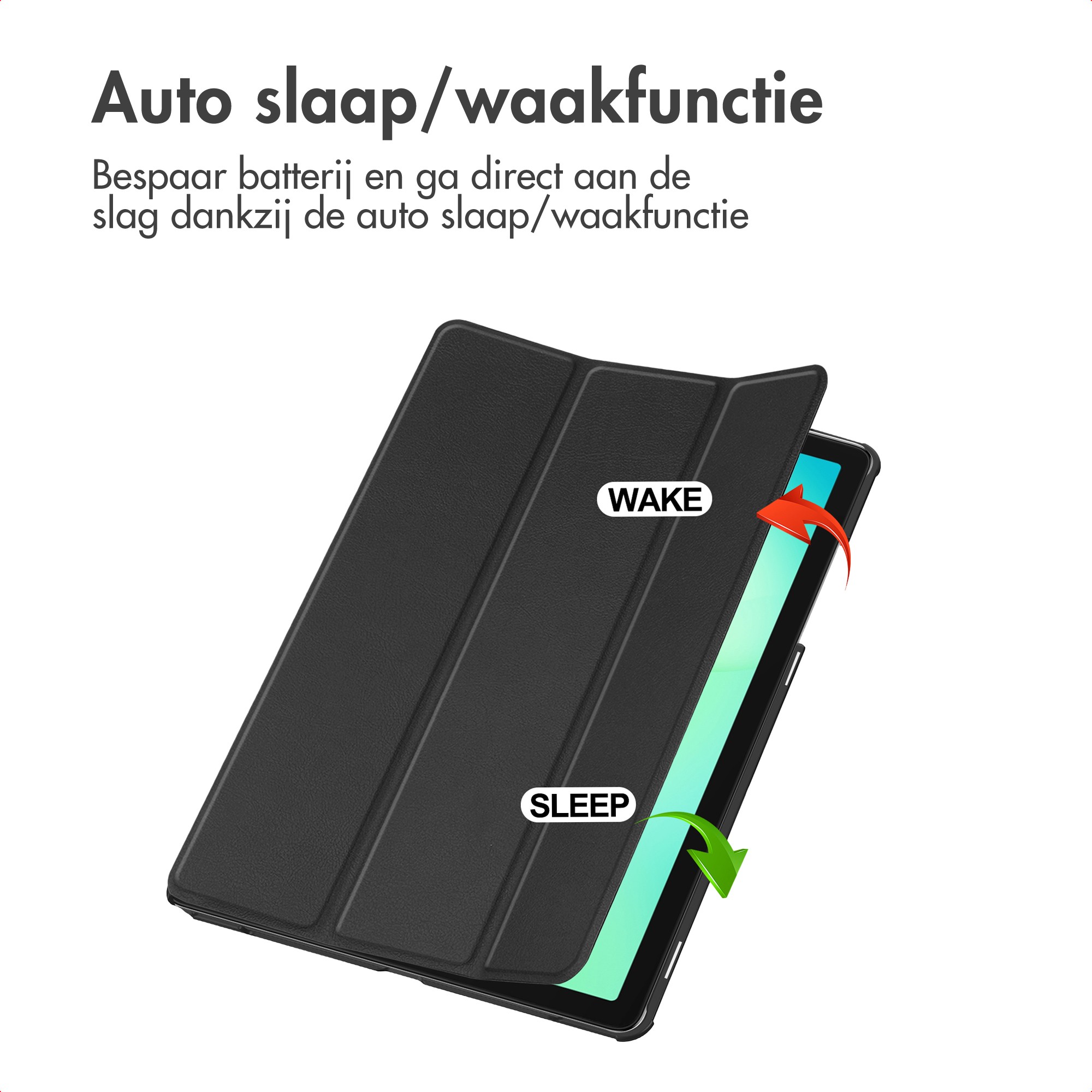Accezz Trifold Bookcase voor de Samsung Galaxy Tab A9+ / A11+, Zwart