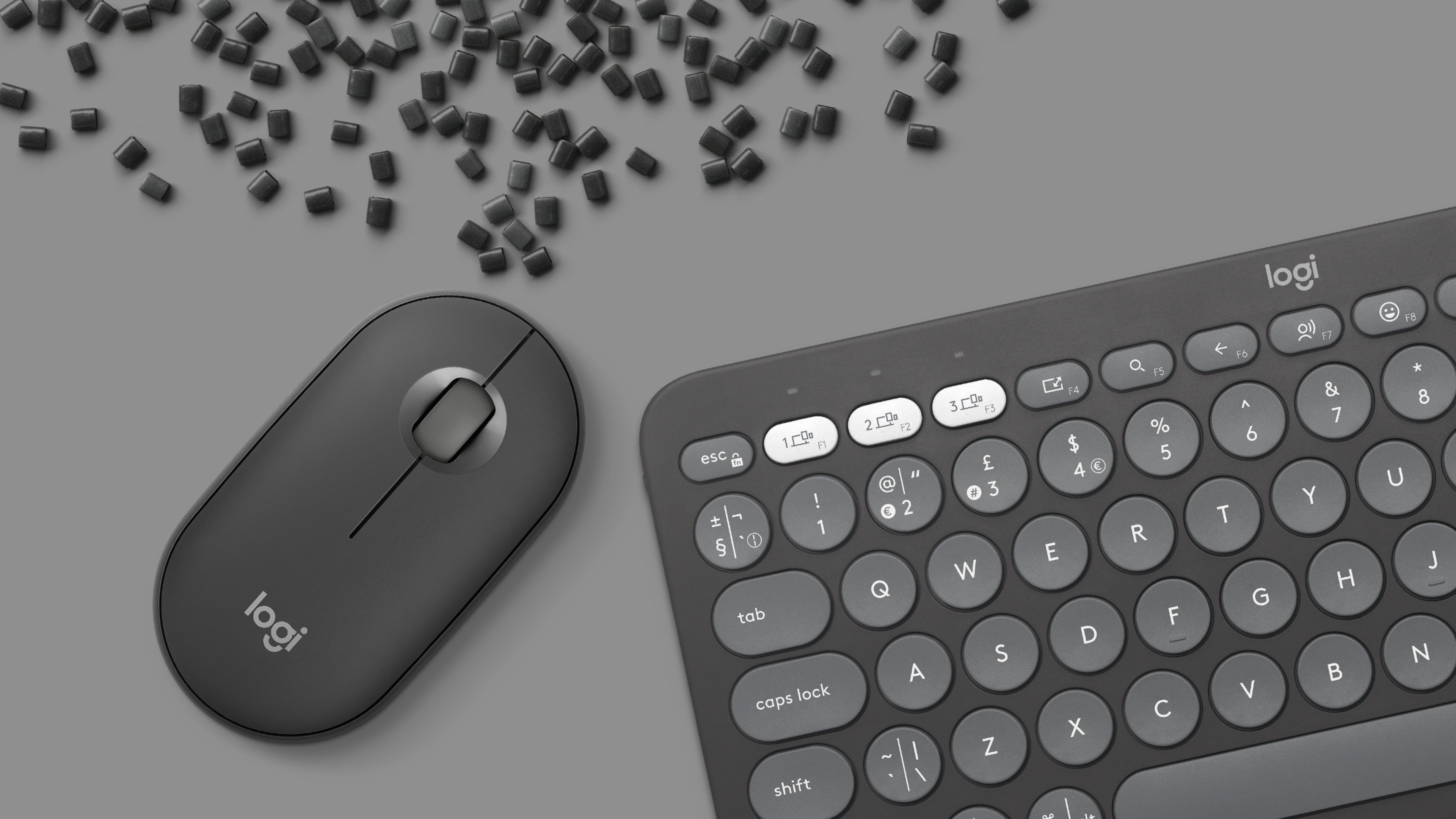 Logitech Toetsenbord & Muis Combo Pebble2, Bluetooth, Zwart