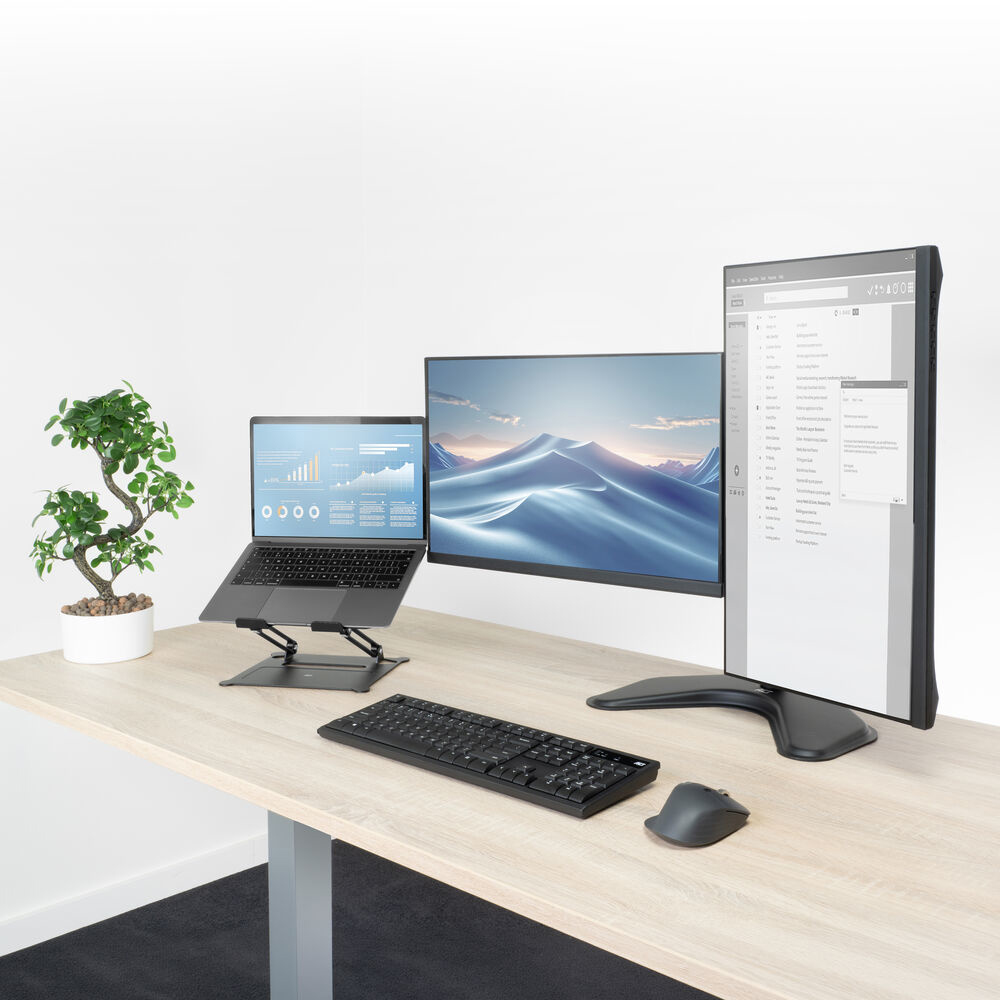 ACT AC8363 - Monitorarm Essentials - 2 schermen tot 32\ - VESA - Hoogte verstelbaar - Op voet