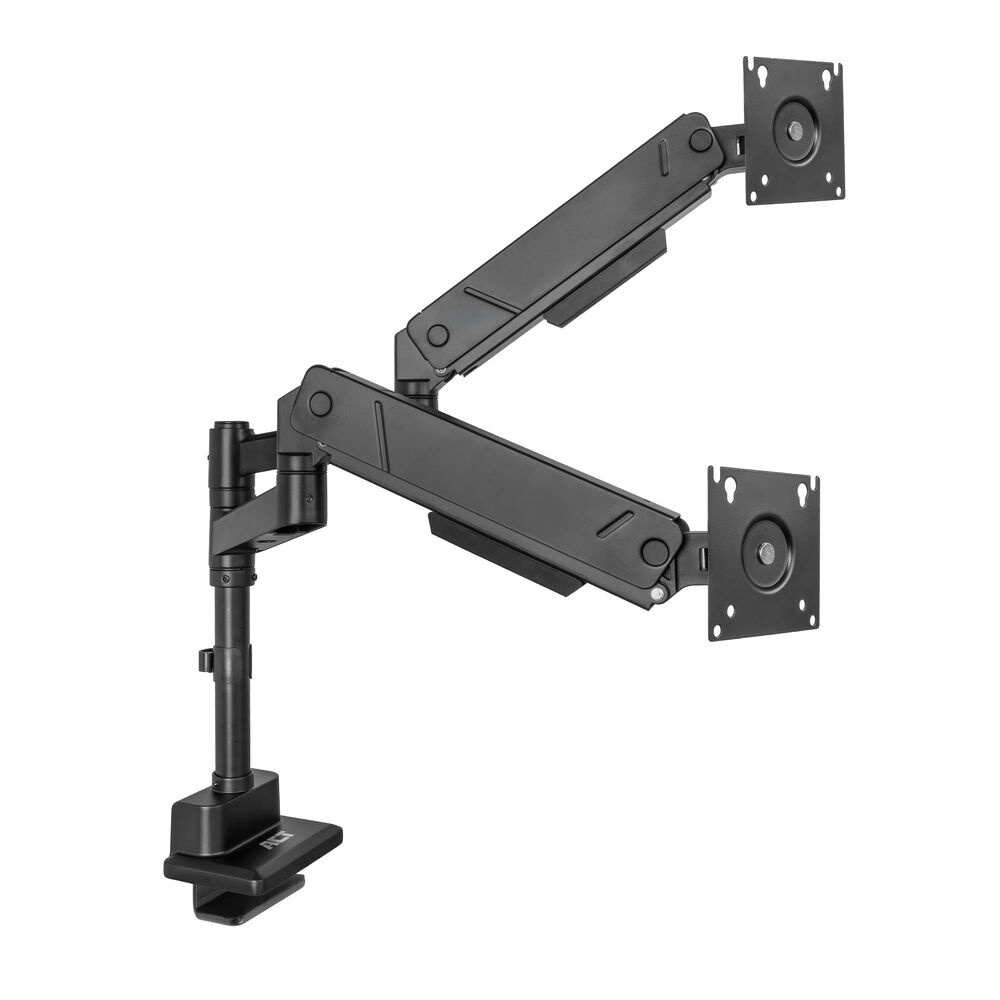 ACT AC8330 Monitorarm Office Solid Pro - Gasveer - 2 schermen tot 34\ - Paalbevestiging