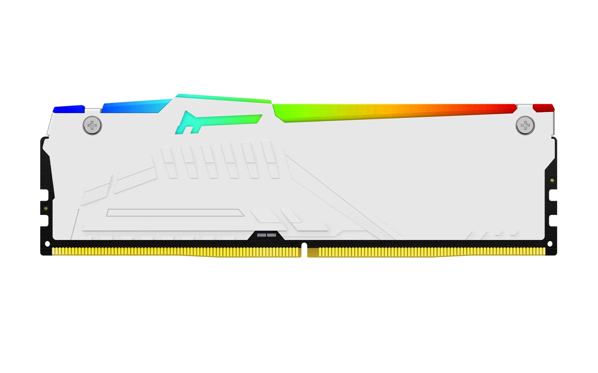 Kingston 32GB DDR5 6000MHz, DIMM, kit van 2, Fury Beast RGB, Wit XMP / EXPO