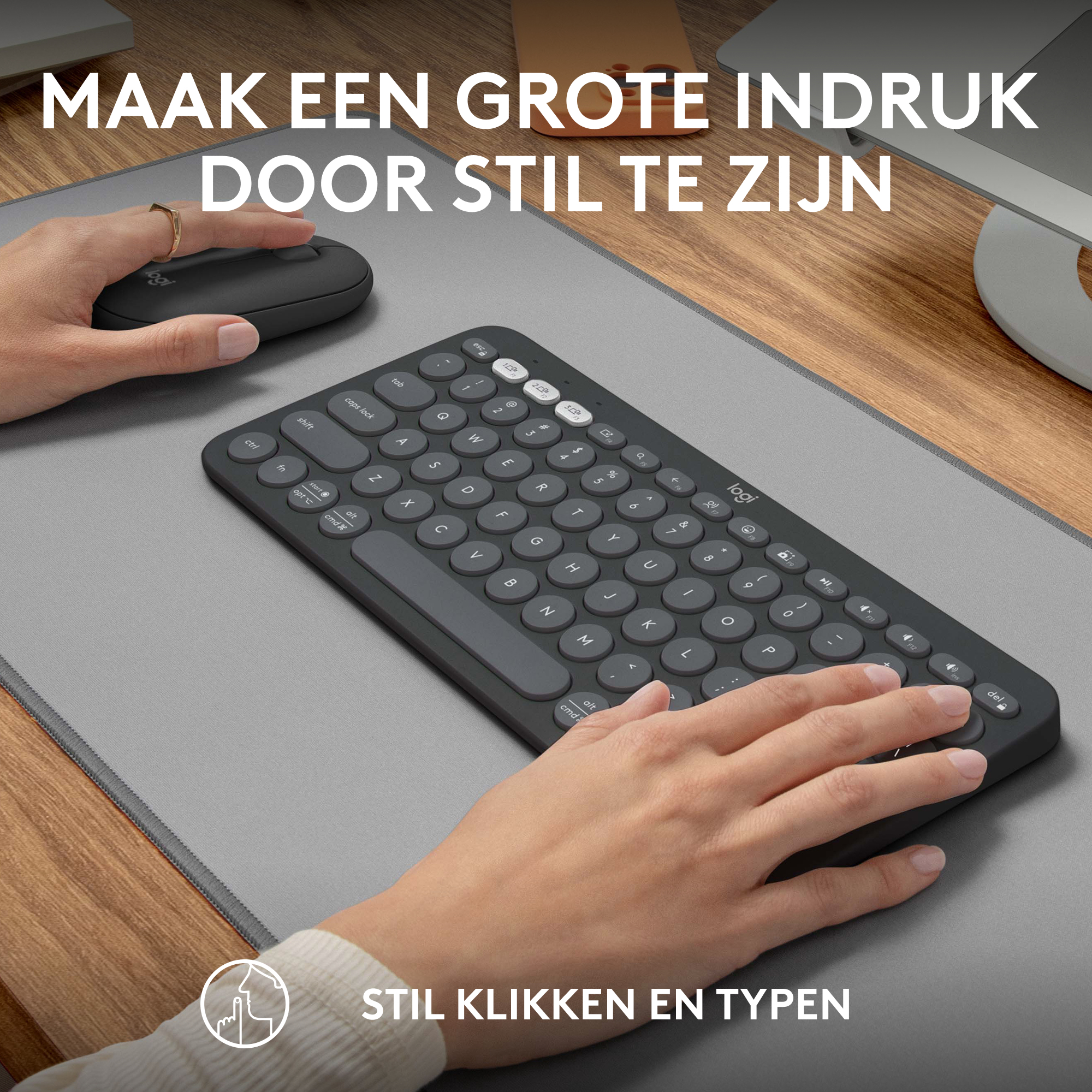 Logitech Toetsenbord & Muis Combo Pebble2, Bluetooth, Zwart