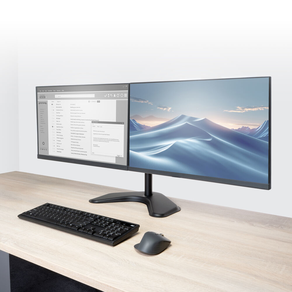 ACT AC8363 - Monitorarm Essentials - 2 schermen tot 32\ - VESA - Hoogte verstelbaar - Op voet