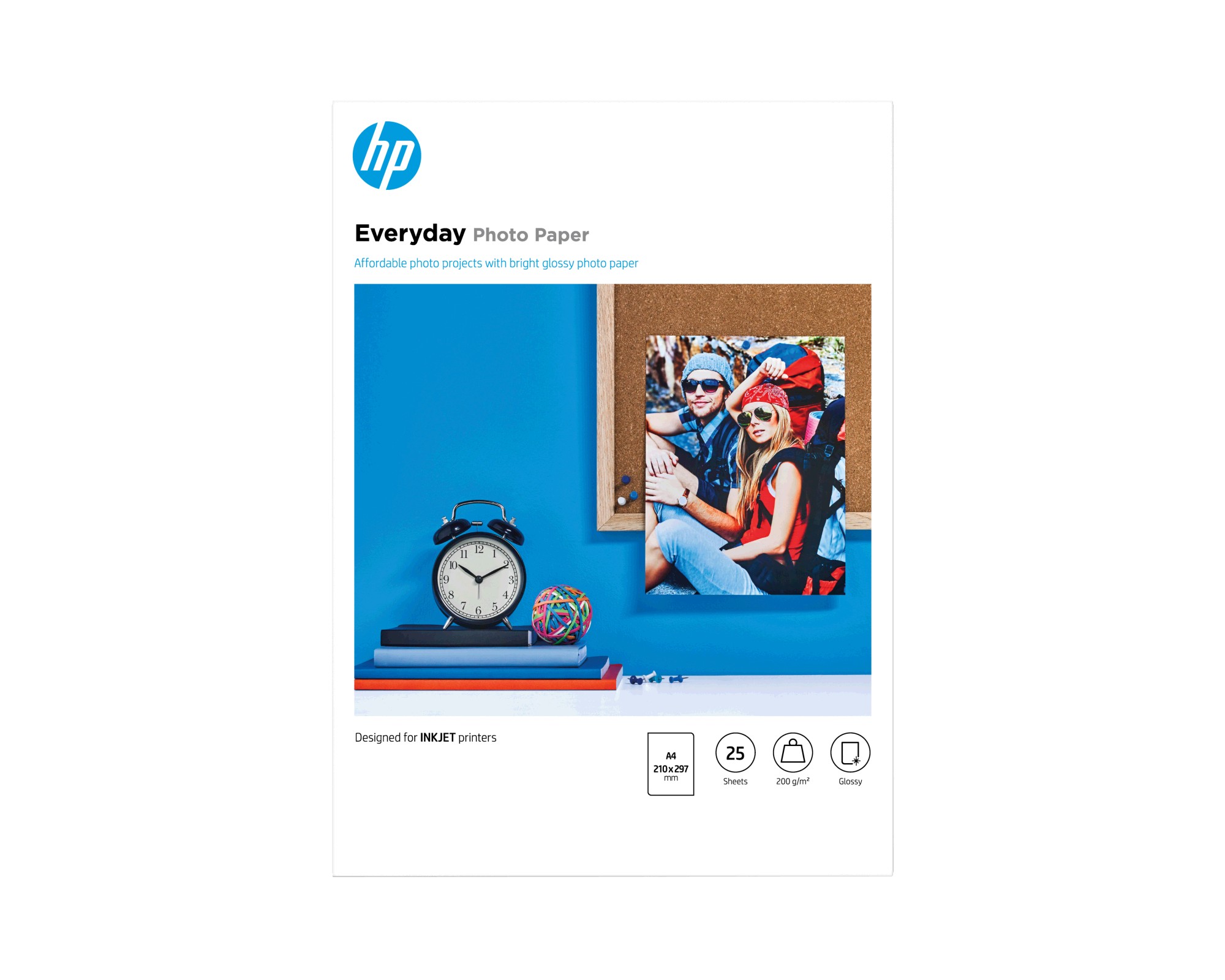 HP Everyday halfglanzend A4 fotopapier 200 gr, (25 vel)