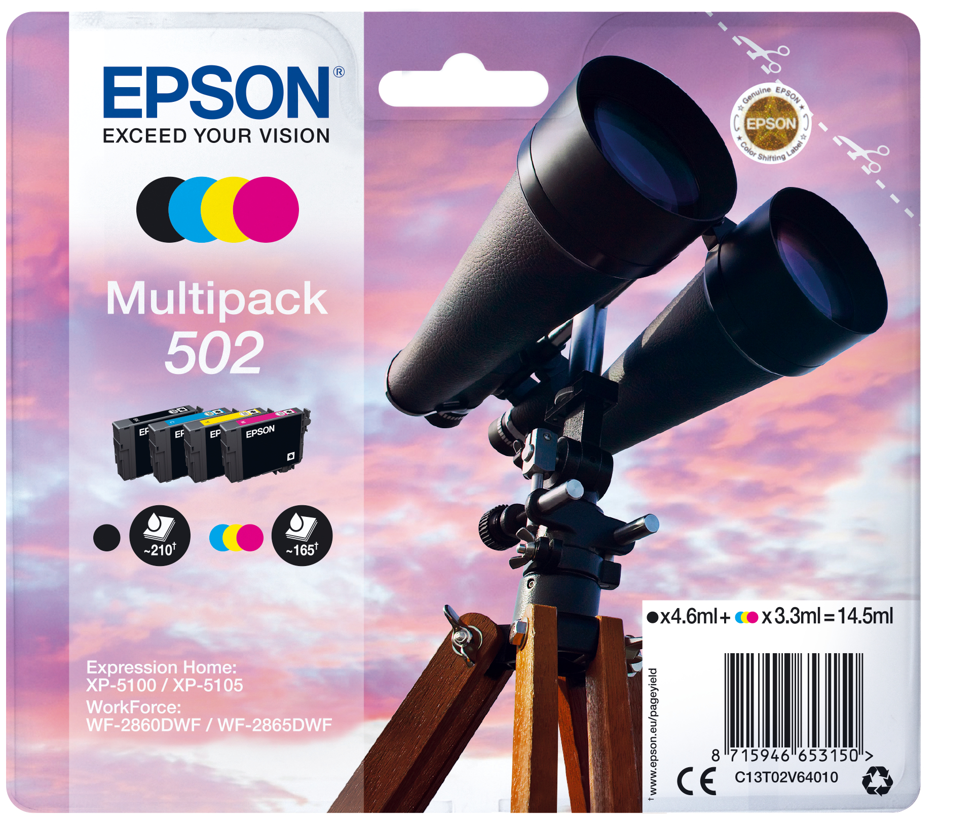 Epson 502 Verrekijker BK/C/M/Y Multipack