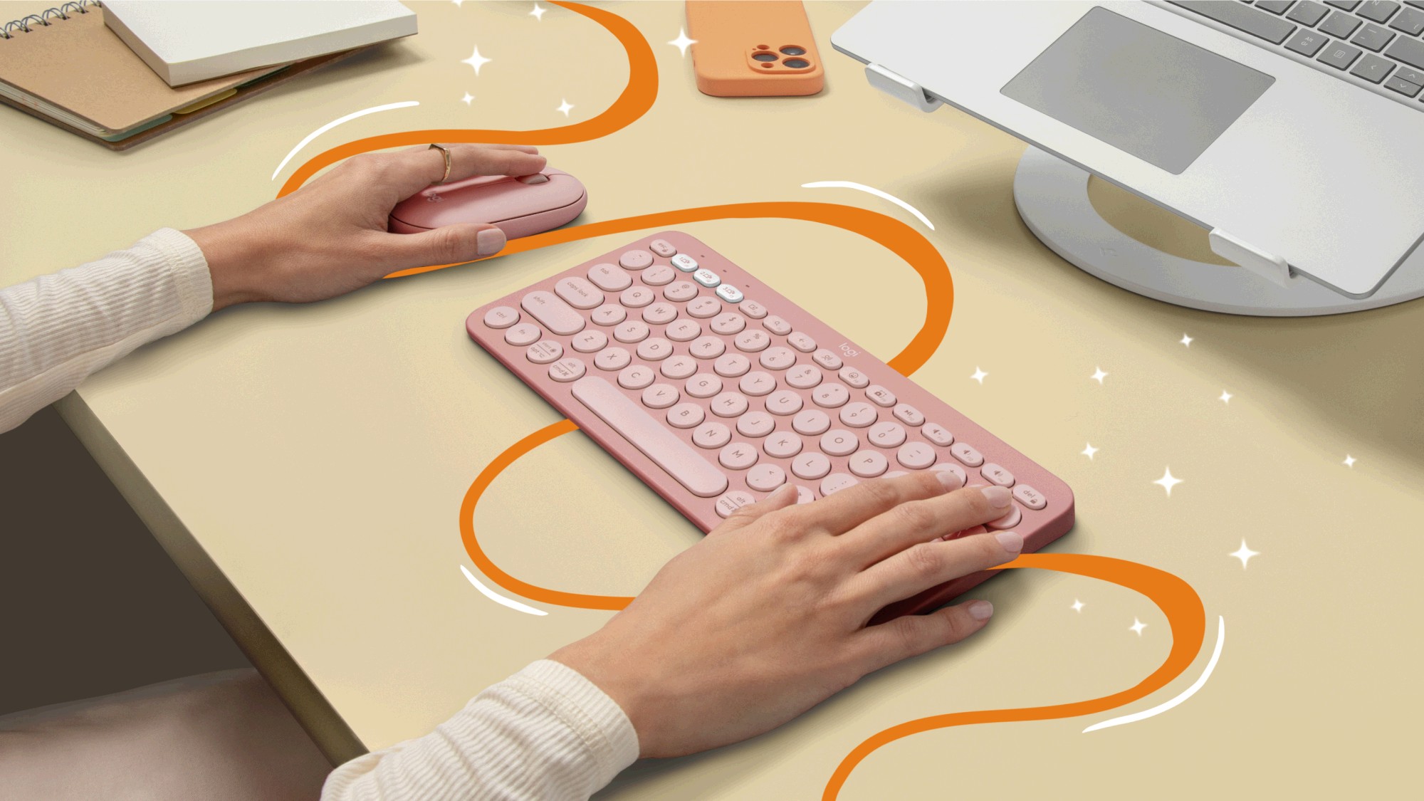 Logitech Pebble Keys 2 K380s Roze