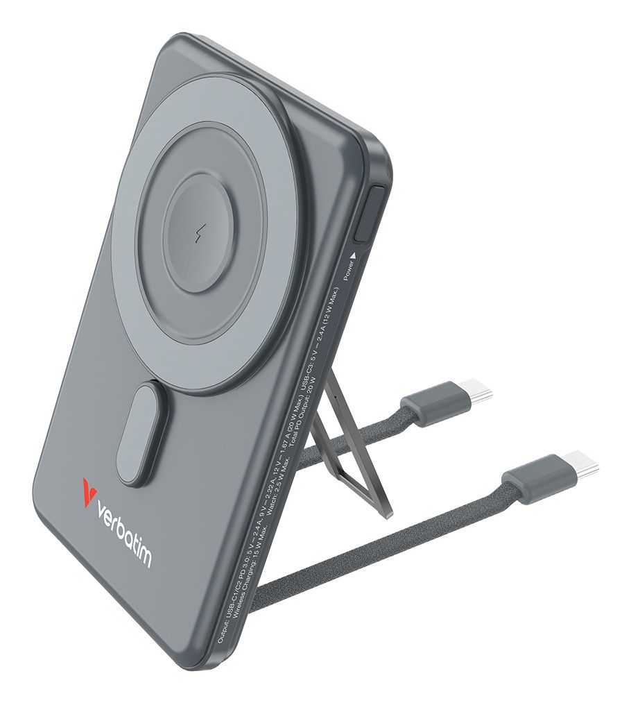 Verbatim Powerbank Charge ´n´ Go 2C 5000mAh, Grijs