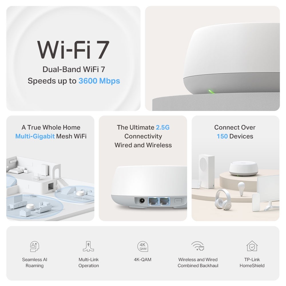 TP-Link Mesh Deco BE25, Wi-Fi 7, 2-pack