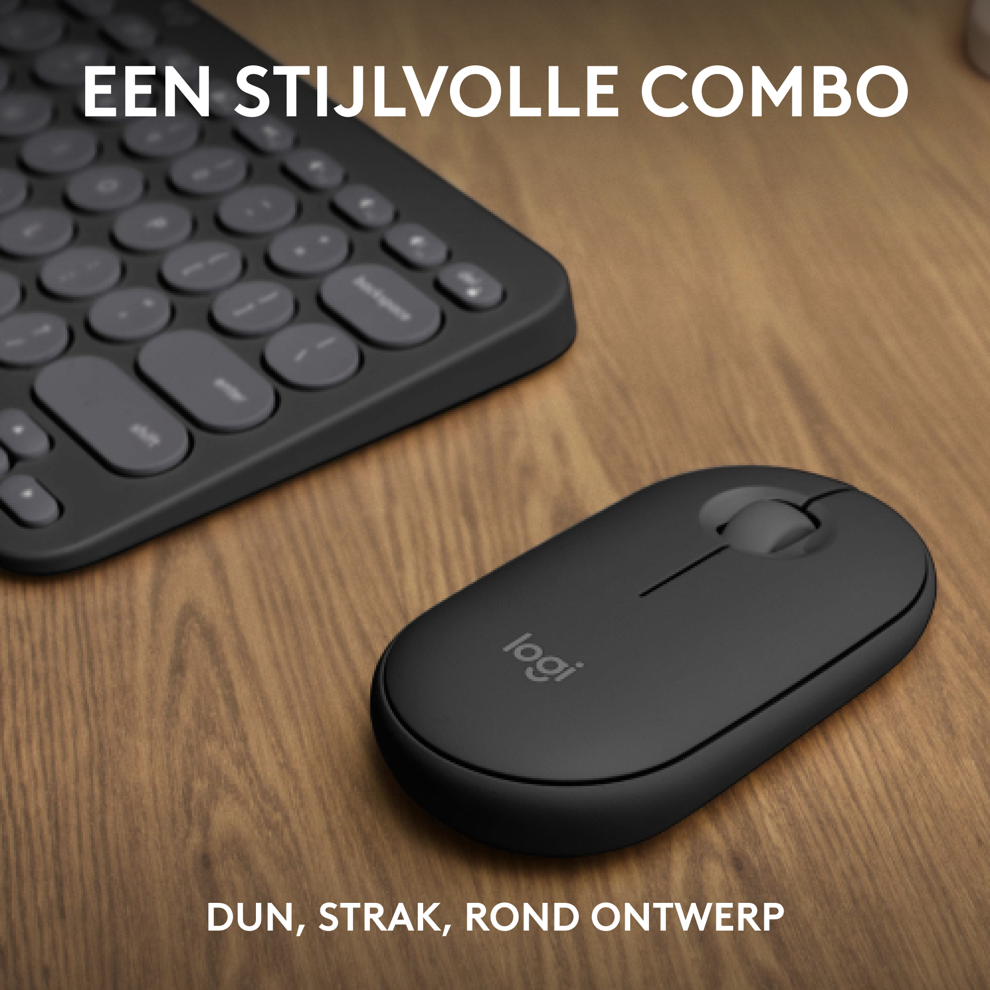 Logitech Toetsenbord & Muis Combo Pebble2, Bluetooth, Zwart