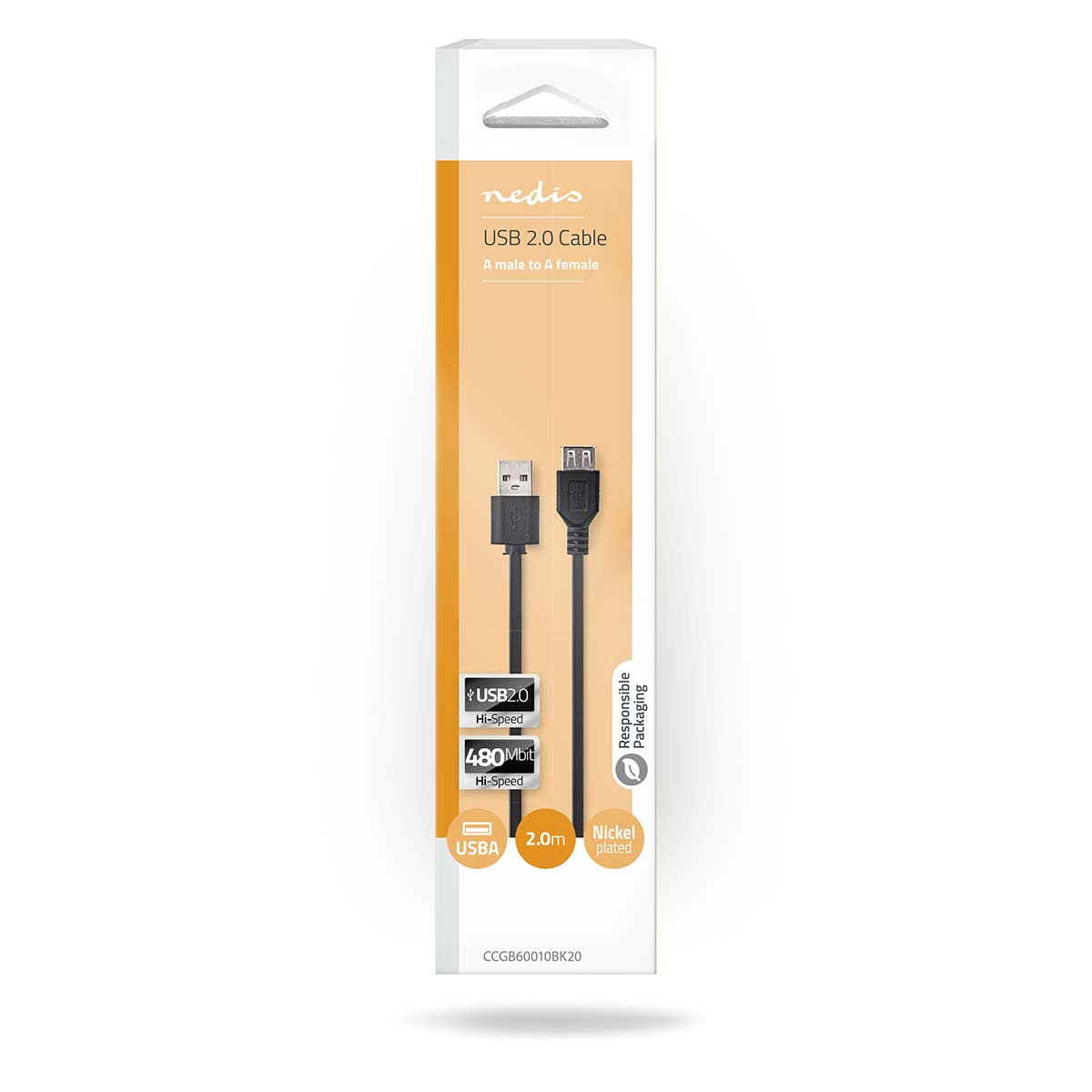 Nedis USB Verleng 2.0 | CCGB60010BK20