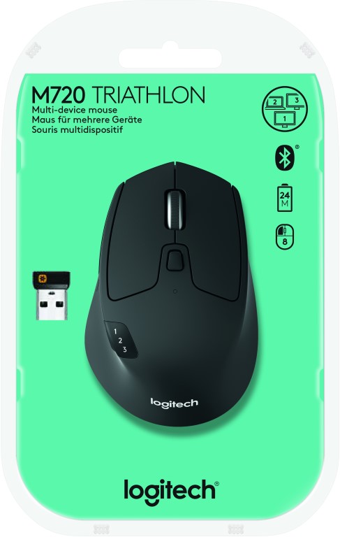 Logitech M720 Triathlon Zwart