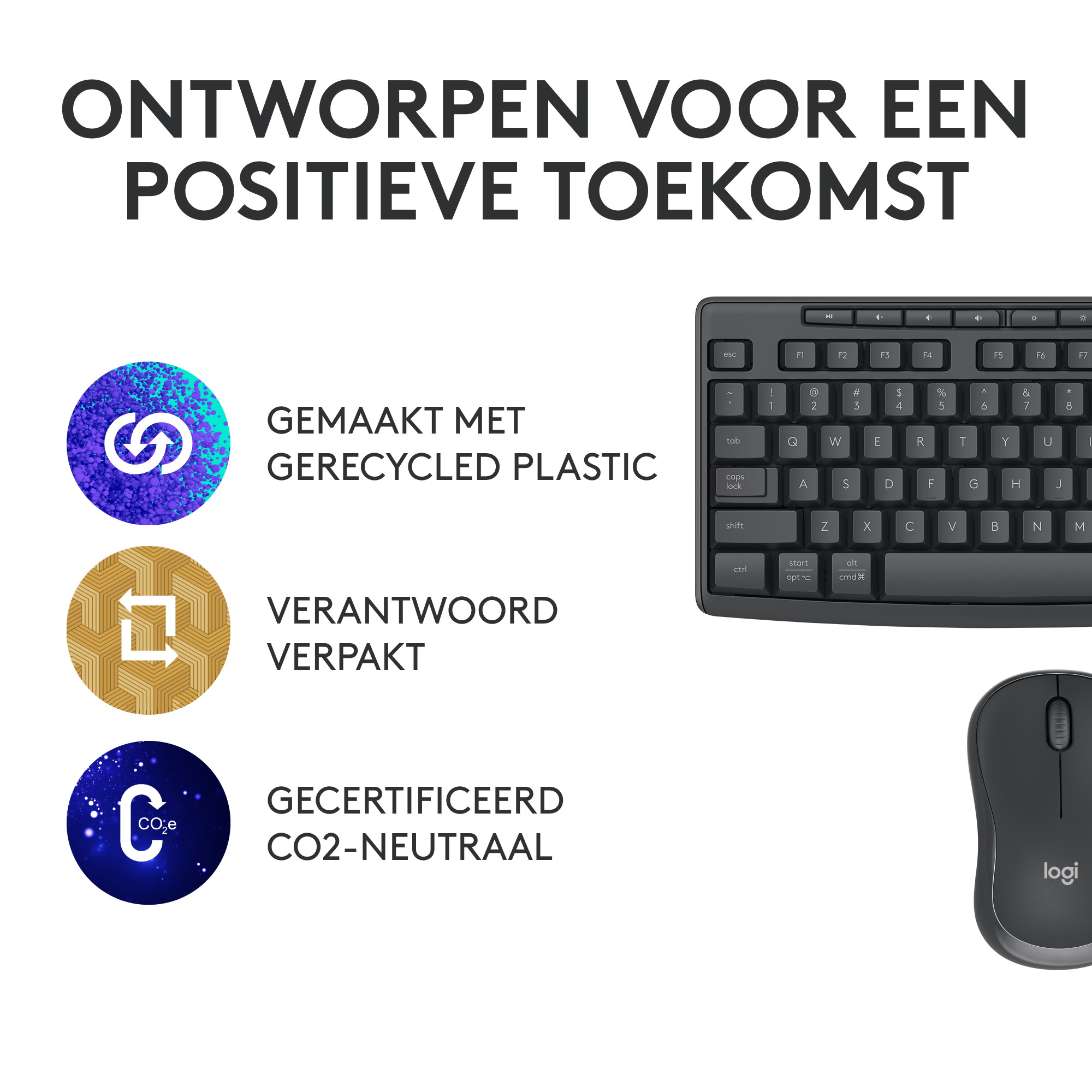 Logitech Wireless Desktop MK370 - Toetsenbord en Muis - Bluetooth 