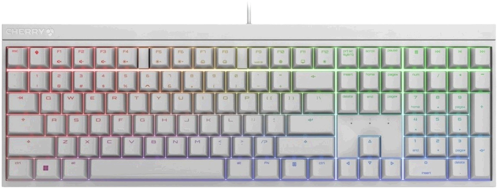 Cherry MX 2.0S RGB MX Blue, Wit