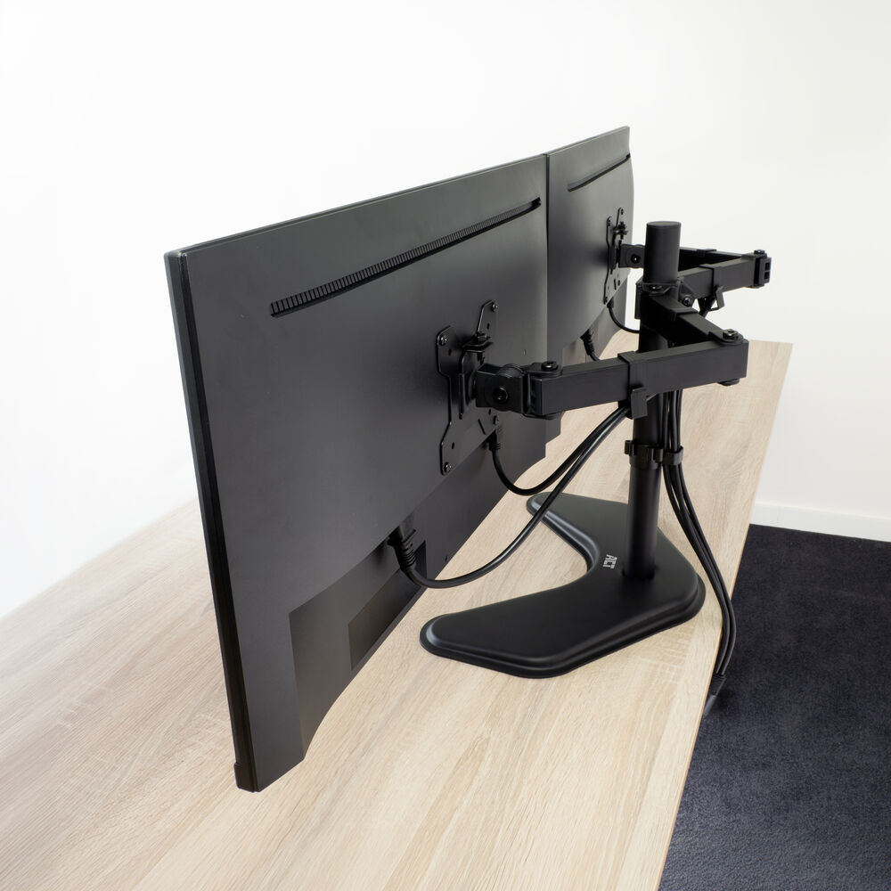 ACT AC8363 - Monitorarm Essentials - 2 schermen tot 32\ - VESA - Hoogte verstelbaar - Op voet