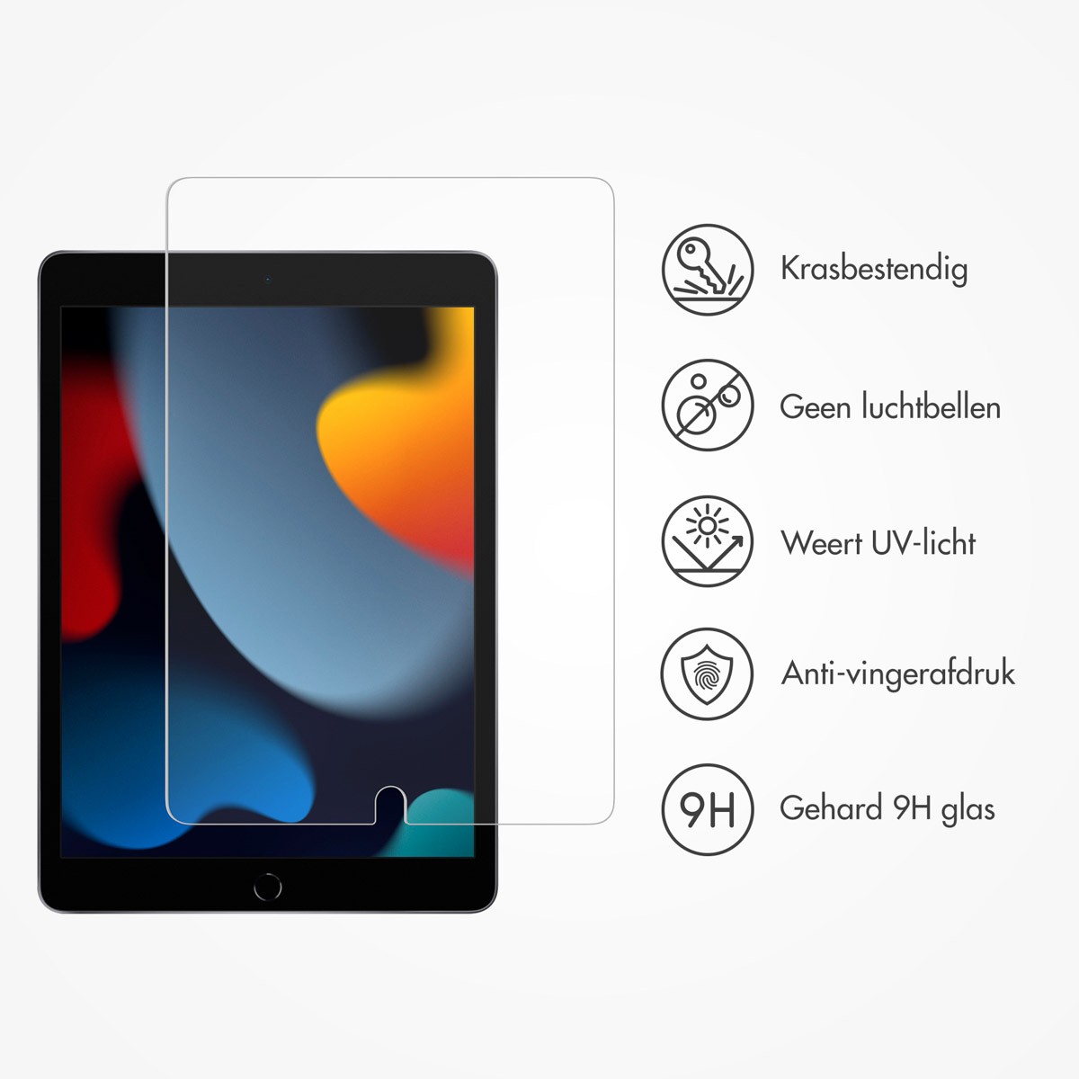 Accezz Glass screenprotector + Applicator Apple iPad 9 (2021) 10.2 inch / iPad 8 (2020) 10.2 inch / iPad 7 (2019) 10.2 inch